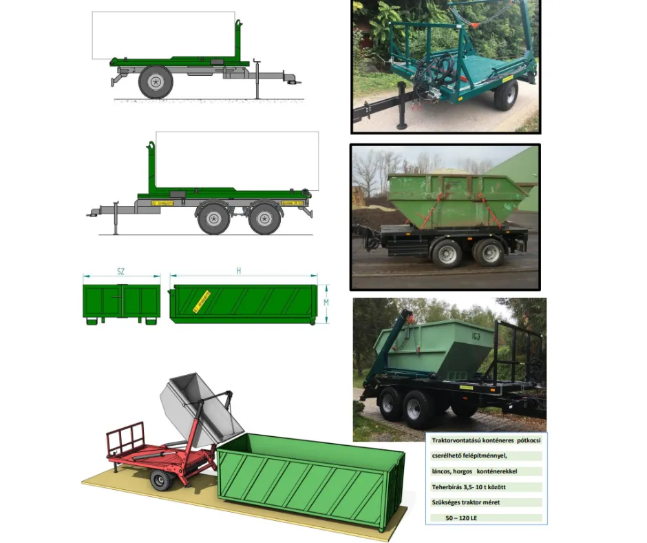 kommunális pótkocsi műszaki rajz